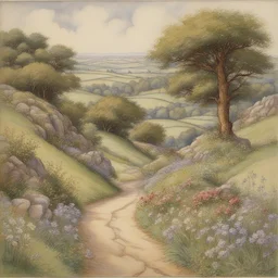 a landscape by Cicely Mary Barker