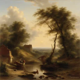 a landscape by Cornelis Springer