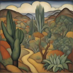 a landscape by Diego Rivera