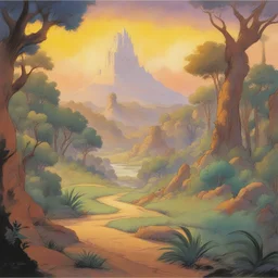 a landscape by Don Bluth