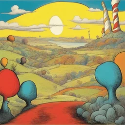 a landscape by Dr. Seuss