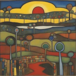 a landscape by Dunkelbunt Hundertwasser