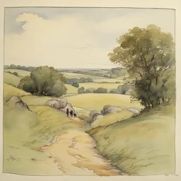 a landscape by E. H. Shepard