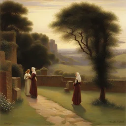 a landscape by Edmund Leighton