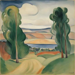 a landscape by Edvard Munch
