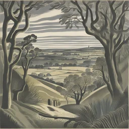 a landscape by Edward Bawden