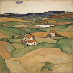 a landscape by Egon Schiele