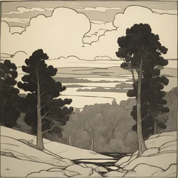 a landscape by Ephraim Moses Lilien