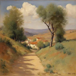 a landscape by Ettore Tito