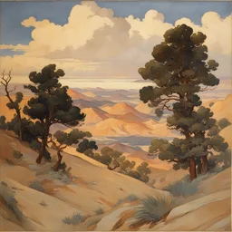 a landscape by Frank Xavier Leyendecker