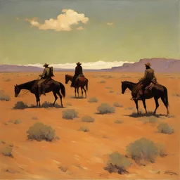 a landscape by Frederic Remington