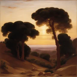 a landscape by Frederick Lord Leighton