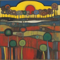 a landscape by Friedensreich Hundertwasser