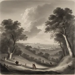 a landscape by George Cruikshank