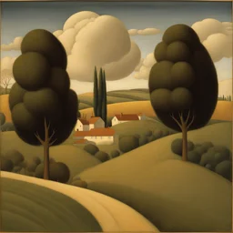 a landscape by Grant Wood