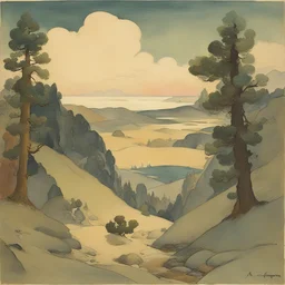 a landscape by Gustaf Tenggren