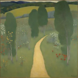 a landscape by Gustav Klimt