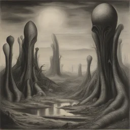 a landscape by H. R. (Hans Ruedi) Giger