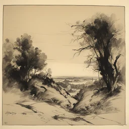 a landscape by Heinrich Kley