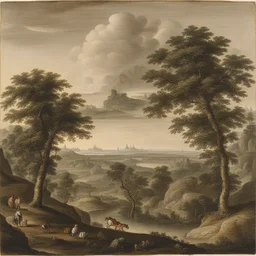 a landscape by Hendrik Hondius