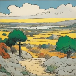 a landscape by Hergé