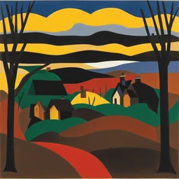 a landscape by Jacob Lawrence