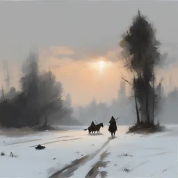 a landscape by Jakub Rozalski