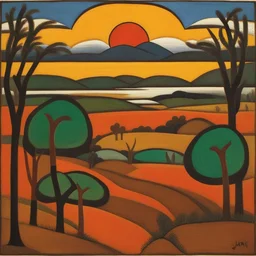 a landscape by Jamini Roy