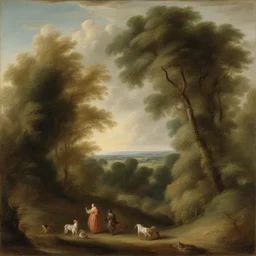 a landscape by Jean-Antoine Watteau