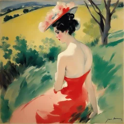 a landscape by Jean-Gabriel Domergue