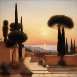a landscape by John William Godward