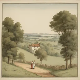 a landscape by Kate Greenaway