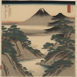 a landscape by Kawanabe Kyōsai