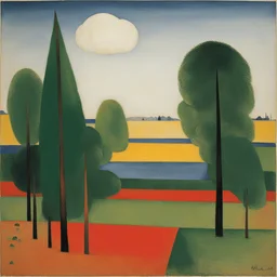 a landscape by Kazimir Malevich