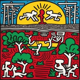 a landscape by Keith Haring