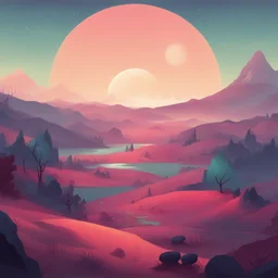 a landscape by Kurzgesagt