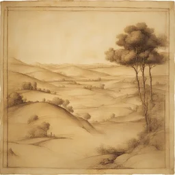 a landscape by Leonardo da Vinci