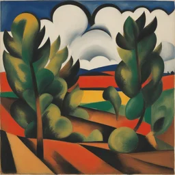 a landscape by Liubov Sergeevna Popova