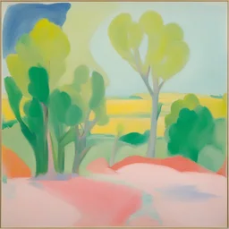a landscape by Maria Lassnig