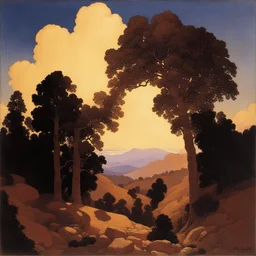 a landscape by Maxfield Parrish