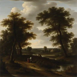a landscape by Meindert Hobbema
