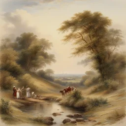 a landscape by Myles Birket Foster