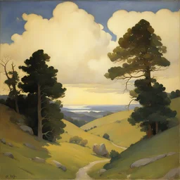 a landscape by N.C. Wyeth