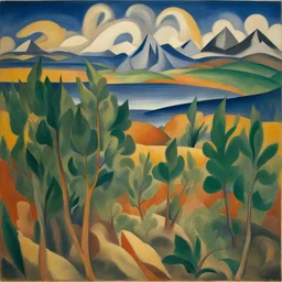 a landscape by Natalia Goncharova