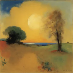 a landscape by Odilon Redon