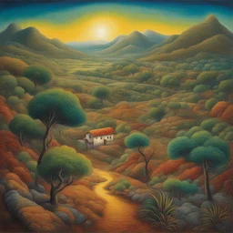 a landscape by Pablo Amaringo