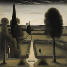 a landscape by Paul Delvaux