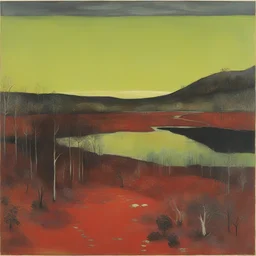 a landscape by Peter Doig