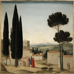 a landscape by Piero della Francesca
