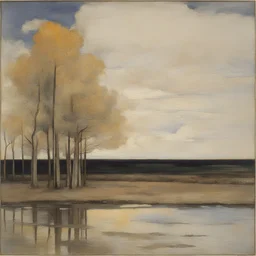 a landscape by Piet Mondrian